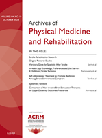 Publicação na revista "Archives of Physical Medicine and Rehabilitation"